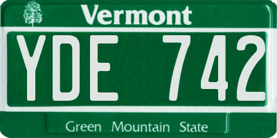 VT license plate YDE742