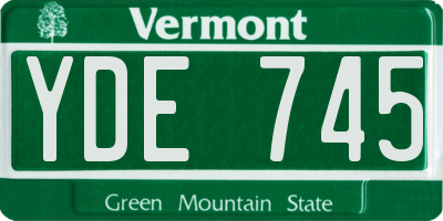 VT license plate YDE745