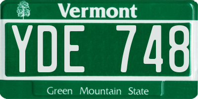 VT license plate YDE748