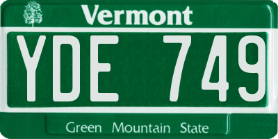 VT license plate YDE749