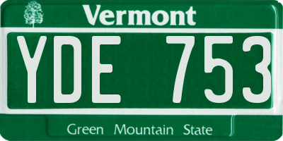 VT license plate YDE753