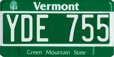 VT license plate YDE755