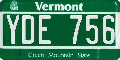 VT license plate YDE756