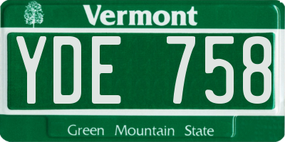 VT license plate YDE758