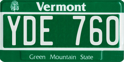 VT license plate YDE760