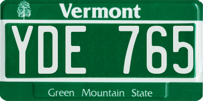 VT license plate YDE765