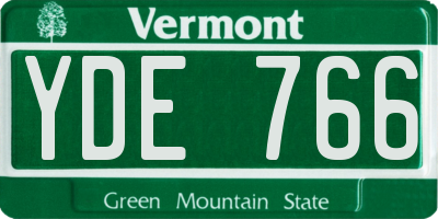 VT license plate YDE766