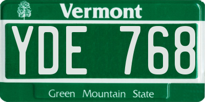 VT license plate YDE768