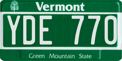 VT license plate YDE770