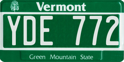 VT license plate YDE772