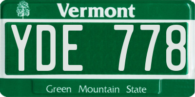 VT license plate YDE778