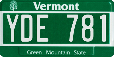 VT license plate YDE781