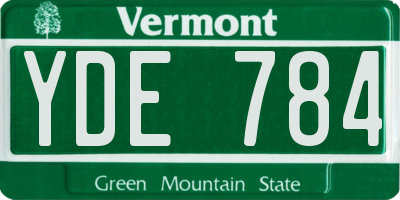 VT license plate YDE784