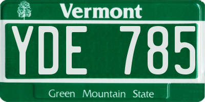 VT license plate YDE785