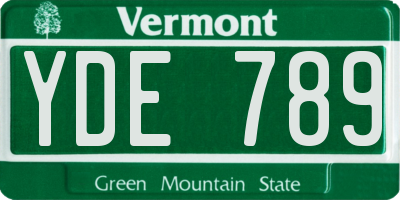 VT license plate YDE789