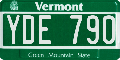 VT license plate YDE790