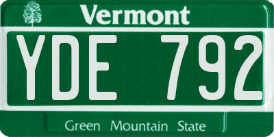 VT license plate YDE792