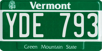 VT license plate YDE793