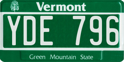 VT license plate YDE796