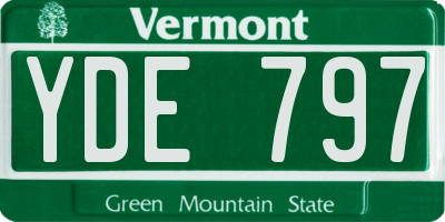 VT license plate YDE797