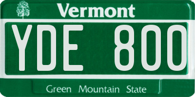 VT license plate YDE800