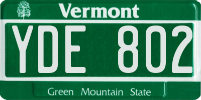 VT license plate YDE802