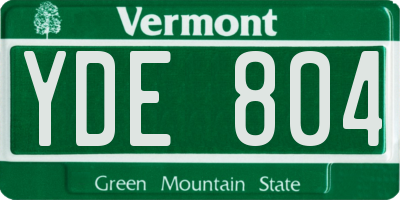 VT license plate YDE804