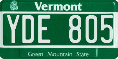 VT license plate YDE805