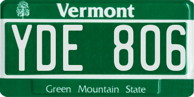 VT license plate YDE806