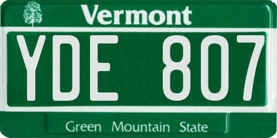 VT license plate YDE807