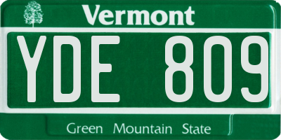 VT license plate YDE809