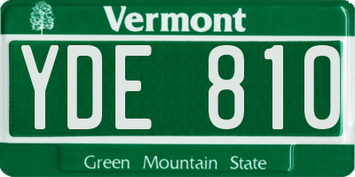 VT license plate YDE810
