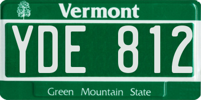 VT license plate YDE812