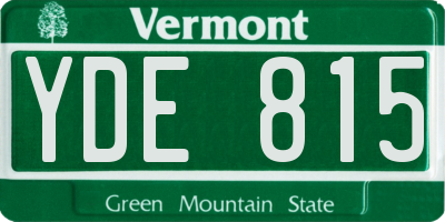 VT license plate YDE815
