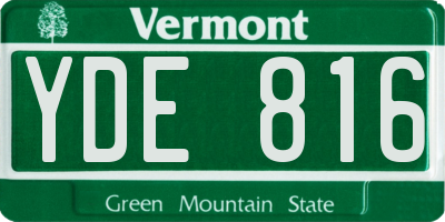 VT license plate YDE816