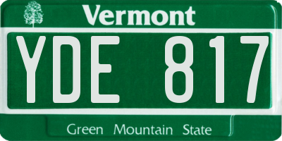 VT license plate YDE817