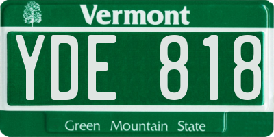 VT license plate YDE818
