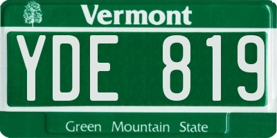 VT license plate YDE819