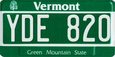 VT license plate YDE820