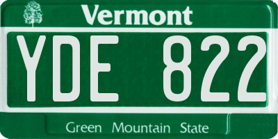VT license plate YDE822