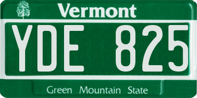 VT license plate YDE825