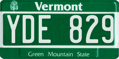 VT license plate YDE829