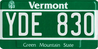 VT license plate YDE830