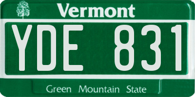 VT license plate YDE831
