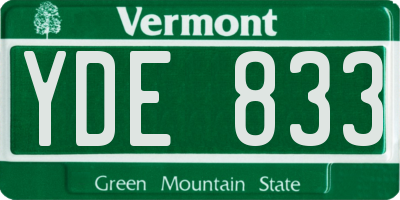 VT license plate YDE833
