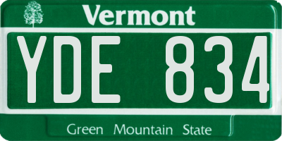 VT license plate YDE834