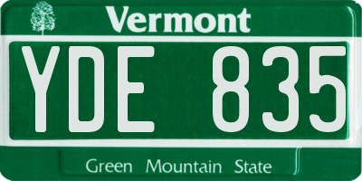 VT license plate YDE835