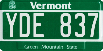 VT license plate YDE837
