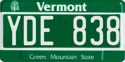 VT license plate YDE838