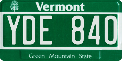 VT license plate YDE840